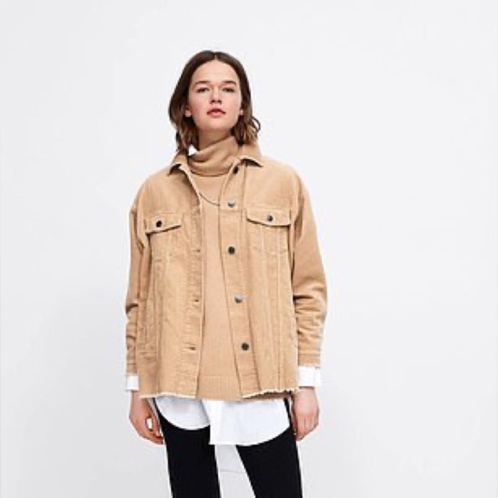 Zara Corduroy Button Up Jacket